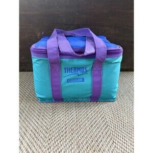 Thermos Brand Cooler 1990's Vintage Teal Purple Soft Pack 10"x7"x7"